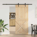 Skydedør NARVIK Naturfarvet og sort 90 x 210 cm (213,5 cm)