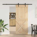 Skydedør NARVIK Naturfarvet og sort 95 x 210 cm (213,5 cm)