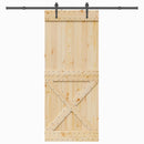Skydedør NARVIK Naturfarvet og sort 95 x 210 cm (213,5 cm)