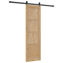 Skydedør 61 x 198,5 cm Massivt fyrretræ Naturfarvet og sort