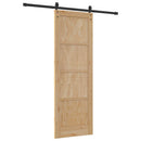 Skydedør 73,5 x 211 cm Massivt fyrretræ Naturfarvet og sort