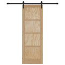 Skydedør 73,5 x 211 cm Massivt fyrretræ Naturfarvet og sort