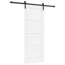 Skydedør 83 x 202 cm Massivt fyrretræ Hvid og sort