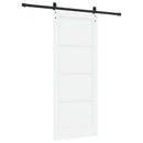 Skydedør 83 x 202 cm Massivt fyrretræ Hvid og sort