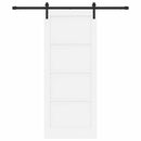 Skydedør 83 x 202 cm Massivt fyrretræ Hvid og sort
