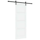 Skydedør 83 x 232 cm Massivt fyrretræ Hvid og sort