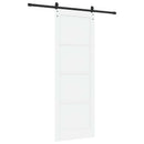 Skydedør 83 x 232 cm Massivt fyrretræ Hvid og sort