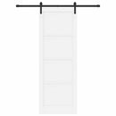 Skydedør 83 x 232 cm Massivt fyrretræ Hvid og sort