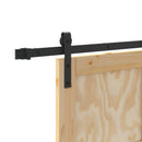 Skydedør 86 x 198,5 cm Massivt fyrretræ Naturfarvet og sort