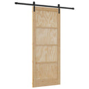 Skydedør 86 x 211 cm Massivt fyrretræ Naturfarvet og sort