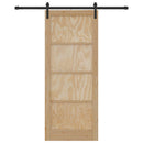 Skydedør 86 x 211 cm Massivt fyrretræ Naturfarvet og sort