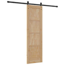 Skydedør 61 x 198,5 cm Massivt fyrretræ Naturfarvet og sort