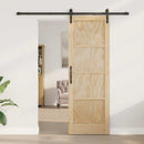 Skydedør 73,5 x 211 cm Massivt fyrretræ Naturfarvet og sort