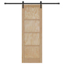 Skydedør 73,5 x 211 cm Massivt fyrretræ Naturfarvet og sort