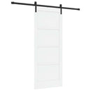 Skydedør 83 x 202 cm Massivt fyrretræ Hvid og sort