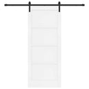 Skydedør 83 x 202 cm Massivt fyrretræ Hvid og sort