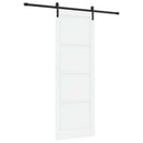 Skydedør 83 x 232 cm Massivt fyrretræ Hvid og sort