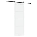 Skydedør 83 x 232 cm Massivt fyrretræ Hvid og sort