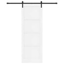 Skydedør 83 x 232 cm Massivt fyrretræ Hvid og sort