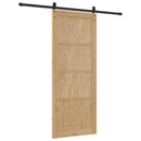 Skydedør 86 x 211 cm Massivt fyrretræ Naturfarvet og sort
