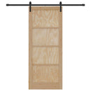 Skydedør 86 x 211 cm Massivt fyrretræ Naturfarvet og sort
