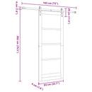 Skydedør 83 x 202 cm Massivt fyrretræ Hvid