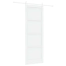 Skydedør 83 x 232 cm Massivt fyrretræ Hvid