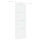 Skydedør 83 x 232 cm Massivt fyrretræ Hvid