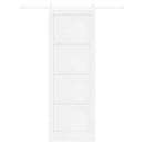 Skydedør 83 x 232 cm Massivt fyrretræ Hvid