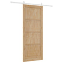 Skydedør 86 x 211 cm Massivt fyrretræ Natur og hvid