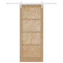 Skydedør 86 x 211 cm Massivt fyrretræ Natur og hvid