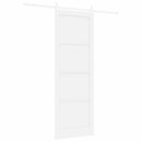 Skydedør 83 x 232 cm Massivt fyrretræ Hvid