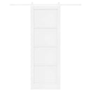 Skydedør 83 x 232 cm Massivt fyrretræ Hvid