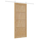 Skydedør 86 x 211 cm Massivt fyrretræ Natur og hvid