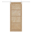 Skydedør 86 x 211 cm Massivt fyrretræ Natur og hvid