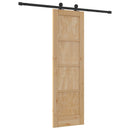 Skydedør Naturfarvet og sort 61 x 198,5 cm Massivt fyrretræ