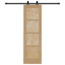 Skydedør Naturfarvet og sort 61 x 198,5 cm Massivt fyrretræ