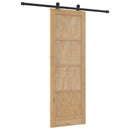 Skydedør Naturfarvet og sort 73,5 x 211 cm Massivt fyrretræ