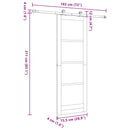Skydedør Naturfarvet og sort 73,5 x 211 cm Massivt fyrretræ