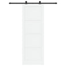 Skydedør Hvid og sort 83 x 232 cm Massivt fyrretræ