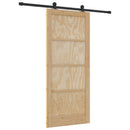 Skydedør Naturfarvet og sort 86 x 198,5 cm Massivt fyrretræ