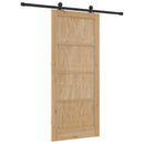 Skydedør Naturfarvet og sort 86 x 198,5 cm Massivt fyrretræ