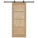 Skydedør Naturfarvet og sort 86 x 211 cm Massivt fyrretræ