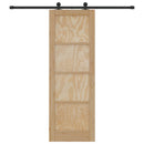 Skydedør Naturfarvet og sort 73,5 x 211 cm Massivt fyrretræ