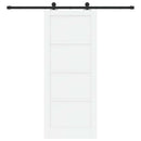 Skydedør Hvid og sort 83 x 202 cm Massivt fyrretræ