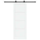Skydedør Hvid og sort 83 x 232 cm Massivt fyrretræ