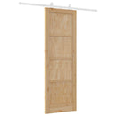 Skydedør Natur og hvid 73,5 x 211 cm Massivt fyrretræ