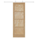 Skydedør Natur og hvid 73,5 x 211 cm Massivt fyrretræ