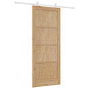 Skydedør Natur og hvid 86 x 211 cm Massivt fyrretræ