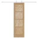Skydedør Natur og hvid 61 x 198,5 cm Massivt fyrretræ